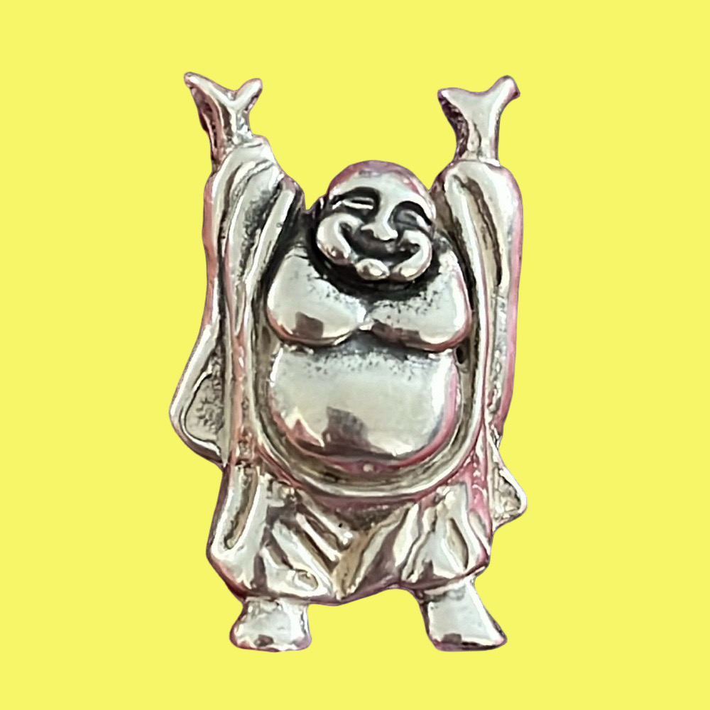 Artisan Crafted Silver Happy Buddha Pendant ~ DOES THIS HAPPY GUY SPEAK TO YOU ~